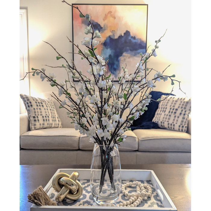 Primrue Silk Cherry Blossom Arrangement in Vase Wayfair